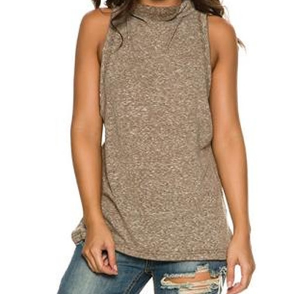 Free People Madrid Mock-Neck Tunic Tank Top